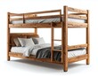 © enter - Wooden bunk bed isolated on white background furniture design
