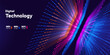 © Oleg - Futuristic Digital Technology Background With Glowing Light Lines, Big Data Flow, And Dynamic Digital Cube Patterns Representing Modern Stack Architecture. Digital Technologies. Vector Illustration.
