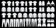 © Ideogram - Clothing apparel fashion outfit garment wardrobe tshirt hoodie jacket sweater polo tanktop sportswear activewear mockup template outline vector illustration design set