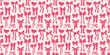 © Katrinka8888 - Seamless pattern with different tied bows in pink red colors for Valentines day, wedding or birthday. Template for package, textile, background, wallpaper. Hand drawn ink sketch style