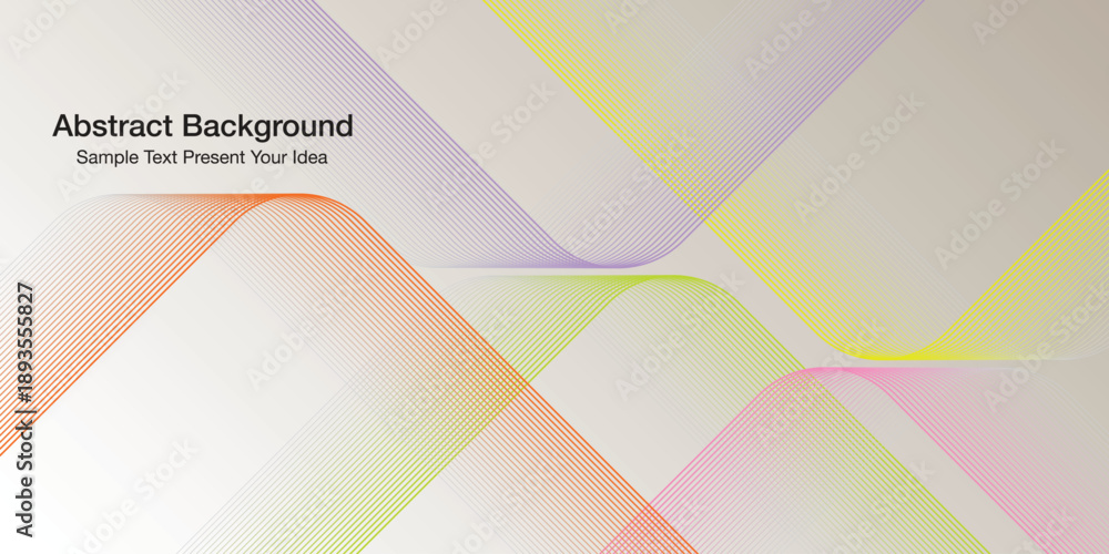 Flowing line wave abstract background vector with smooth curves and ...