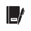 © Humayun - Silhouette notebook with pen minimal study equipment vector illustration