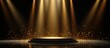 © Sahul - A circular stage with golden spotlights and falling glitter