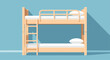 © mamun - Minimalist Wooden Bunk Bed with Safety Rails and Ladder Vector Illustration for Children's Bedroom and Space-Saving Sleeping Solutions