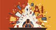 © Anyut Studio - Overwhelmed businessman struggling with information overload and AI technology explosion