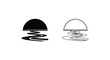 © Tm Studio - Two abstract black and white designs resembling mushroom shapes with wavy stems