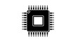 © Mamun - Black silhouette icon of a microchip or integrated circuit representing modern technology