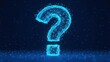 © Svyatoslav Lypynskyy - Digital Question Mark Glowing Dark Background