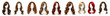 © OlehStock - Collection of women's wigs with long hair on a transparent background, women's hairstyles, png