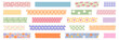 © Marivolkoff - Washi tape stripes collection. Adhesive tape scraps with cute pattern. Colored decorative tape washi sticker for scrapbooks, collages. Ribbons, strips with torn edges