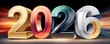 © Art_You - Vibrant 2026 digits in holographic style with colorful motion and glowing light streaks