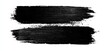 © dunhil - Two horizontal brushstrokes of black paint on a white background, rough edges visible