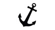 © Bsicon02 - A stark black silhouette of a traditional maritime anchor is prominently displayed against a clean white background silhouette high quality