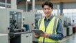 © Mamuangmi - Industrial worker using tablet in manufacturing facility action-packed business environment professional engagement