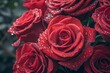 © Anastasiia Kasina - Background of red roses with drops of water