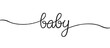© tarek - Elegant cursive handwriting spells out the word baby in a minimalist design