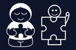 © Sanot - Puzzle Pieces Connection Concept With Smiling Figures, Problem Solving, Teamwork, Collaboration, And Unity