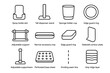 © Nata - Icons sidewall dividing supply support base vector accessory guard beam cleaning icon
