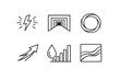 © Valentyna - Psychological Icons. Line style icons of psychological components: willpower spark, focus tunnel outline, mental-resilience ring,