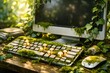 © boivinnicolas - Modern Computer Desk Overgrown with Moss and Mushrooms