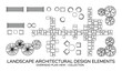 © ProAssets - Overhead plan view showcasing landscape architectural design elements for space planning and outdoor arrangement.