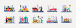 © roundsquid - Set of 10 traffic illustrations packs. Flat vector concepts.