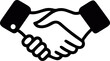 © craft_art - Handshake silhouette icon representing partnership and agreement, business deal symbol for corporate branding, contract illustration, trust concept and infographic, teamwork contract icon set