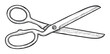 © Maestro - Detailed hand drawn sketch of open scissors, a practical and versatile cutting tool ideal for various craft projects, educational materials, and DIY guides, adding a unique touch