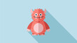 © Wiwi - Friendly cartoon monster with horns, big eyes, and a big smile, flat design