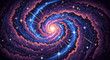 © Puji - A vibrant spiral galaxy with stars and cosmic dust in a celestial space scene viewed from a distant perspective