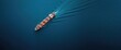 © AbstractAI - Aerial perspective of a fully loaded container cargo ship navigating the peaceful blue sea