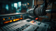 © Annamorphosis - Close up of a professional radio microphone in a studio booth