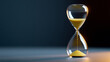 © Anastasiya Marchenko - A sand timer is shown with the time running out on a dark background, symbolizing that there's not much more time left to do something or it could be used metaphorically for life in general