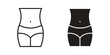 © iconic - Female hips and waist icon set. Black icon on white background