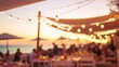 © Sylvia - At the warm sunset, the seaside restaurant has colorful lights. Inspiring travel plans and lifestyle magazines designed specifically for lifestyle magazines and social media content.