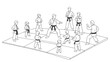 © Maureen - Karate class training with instructor and students in martial arts outfits