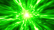 © KOTI - 緑色の炎、オーラの集中線のエフェクト背景