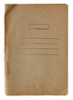 © macondos - Vintage brown paper folder with blank label and lines, isolated on white