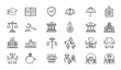 © MD - Outline Icons for Social Policy, Insurance, Law and Government