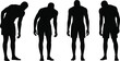 © MdShahin - Four Black Silhouettes of a Man in Athletic Shorts in Various Poses male person