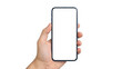 © MdMatiur - Hand holding smartphone screen isolated on transparent background isolated on transparent background
