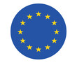 © Art Stor Pro - european union flag displayed as round flat vector icon with yellow stars circle isolated on blue background