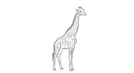  Elegant Giraffe Outline Drawing Standing Tall.