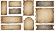© Viktor - Collection of aged grunge stamp frames, banners, and rectangles with distressed paper texture. Useful for vintage design elements, retro backgrounds, and grunge overlays.