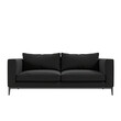 © Ева Поликарпова - A simple and modern living room scene featuring a black couch with two pillows on top