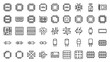 © muhammad  - Comprehensive Collection of Electronic Component and Microchip Line Icons Including CPU, GPU, RAM, Motherboard, Resistors, and Circuit Board Traces in a Minimalist Outline Style for Tech Design.