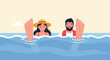 © Kata - Couple relaxing in the water, legs up