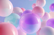© EdvvinStudios - Colorful bubbles float in a bright background during a digital art display