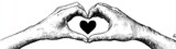A heart hand gesture serves as my Valentine's Day love message, depicted in a modern illustration