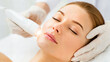 © Valentina Sorokina - Woman receiving facial skin rejuvenation treatment with medical device. Cosmetology clinic procedure for healthy beautiful skin. Anti aging cosmetic care.